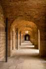 Montjuic Castle old military fortress on Montjuic Mountain overlooking the city, Barcelona, Spain. Art Print